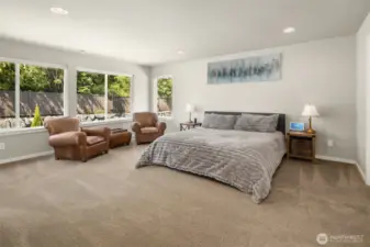 Master Bedroom spans width of house
