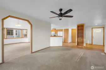 Living room looking into dining room