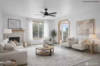 Virtually staged living room