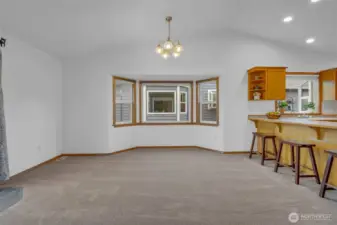 View from living room into dining room