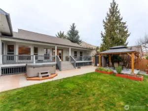 Hot tub and gazebo