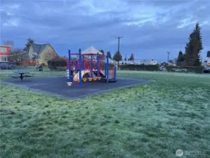 House in next to a park.