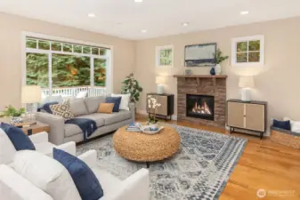 Great Room and Gas Stone Fireplace