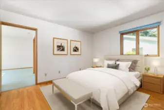 Guest bedroom virtually staged