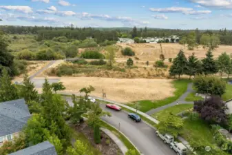 View of Edmont Village Park and Historic Ft Nisqually Fort site.