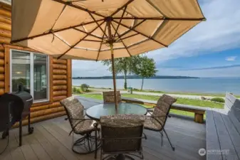 Drayton Harbor at your feet!  Looking across from your gorgeous deck to Semiahmoo and White Rock, BC.  The views are endless and mesmerizing.