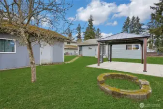 Backyard space virtually cleared.