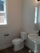 Powder room on main level.