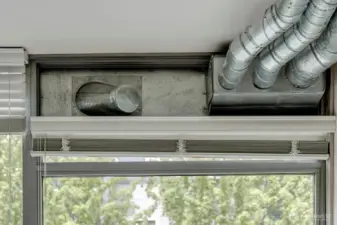 Ducting for easy portable A/C unit hook-up.