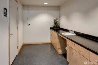 Bathroom off fitness center. No need for a gym membership!