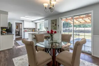 Easy access to back deck from kitchen and dining room.