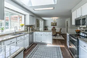 Ample storage pull-out shelves in cupboards.