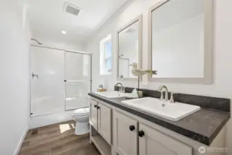 Primary .75 Bathroom with Dual Vanity
