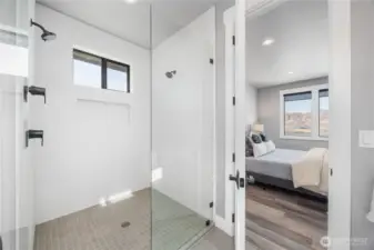 Primary bath spacious shower