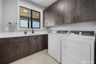 Spacious laundry with ample storage
