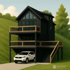 Conceptual rendering showcasing the potential home design for this view lot.