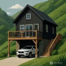 Alternate rendering for inspiration—visualizing possibilities on this Camano lot.