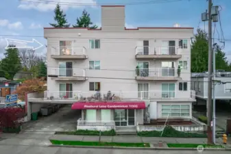 Front of Building- unit is at the top left corner