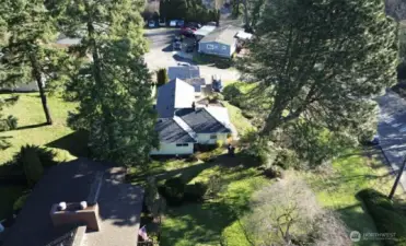 Aerial view of the house