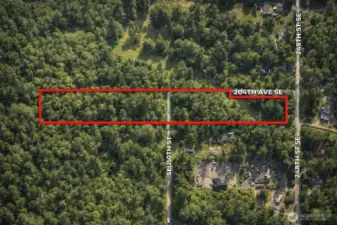 Overhead view with approximate boundaries in red.