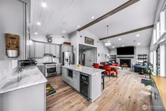 Kitchen and main living from sliding door