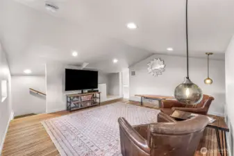 Incredible flex space upstairs, converted from garage during remodel. This space could be used as a bonus family room, office or even an additional bedroom with its private bath