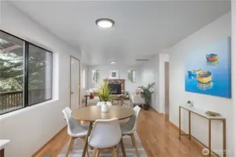 Dining area adjoins kitchen and living room.