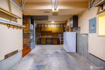 Garage with workshop space