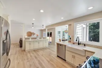 Very spacious kitchen has been remodeled and features Smart appliances.