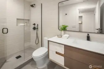 Lower level 3/4 bathroom.