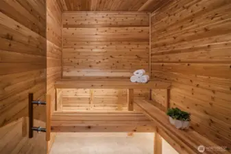 Sauna for relaxation.