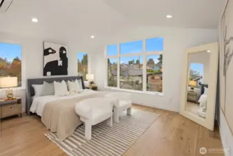 Spacious and bright primary suite