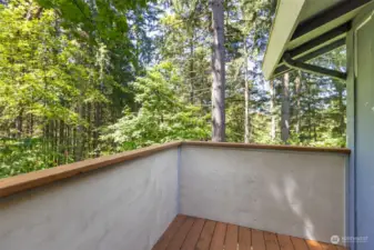 Seemingly private decks immersed in nature. Another living space for yoga, reading or outdoor table for eating and entertaining. Rare for an in town apartment offering these beautiful views!