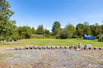 Yard is mostly fenced.