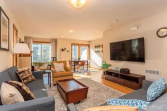 Living room and dining room