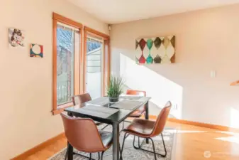 Dining area next to the outdoor balcony