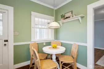 A breakfast eating area.
