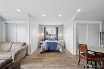 Extra deep closets allow for plenty of storage.