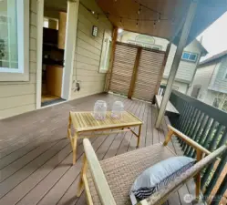 Built in Bench and privacy wall
