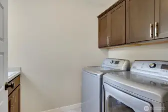 Laundry is the top of the stairs.