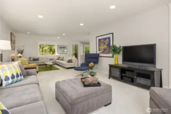 Family room with views of the front patio