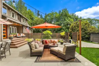 Sprawling front patio with more than enough room to spread out. The sun always shines here!
