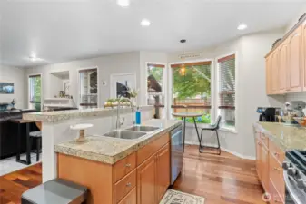 Open Concept Kitchen with Newer Stainless Steel Appliances