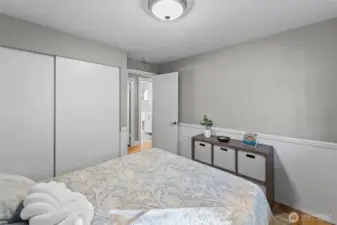 Bedroom #2 with view of closet.