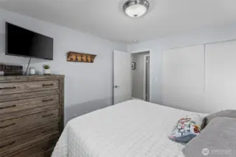Bedroom #3 with closet view.