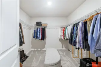 Generous sized Walk-in closet in primary
