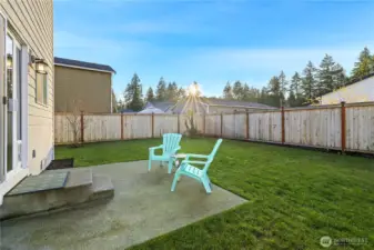 Good sized yard for kids or pets.  All fenced and landscaped.