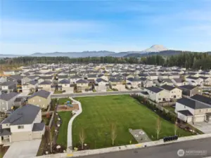 Large park number one has childrens play area and large grassy area great for football or soccer.