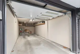 The garage features extra storage space, garage door windows for natural light, an automatic garage door opener, and security for your vehicle, or recreational gear. Or sell the care, take the light rail and set up a home gym here.