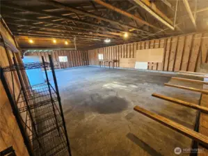 Take in the long view inside the East shop.  The West shop has an equally spacious storage and work area.